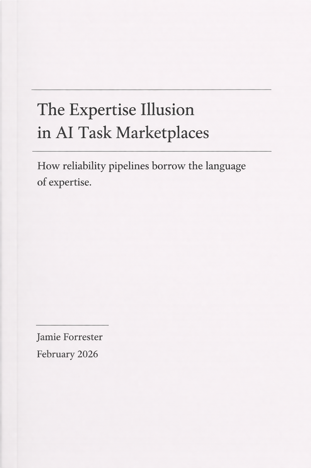 Cover: The Expertise Illusion in AI Task Marketplaces